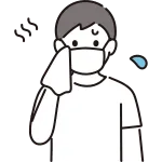 Man Wiping Sweat Mask SVG Icon